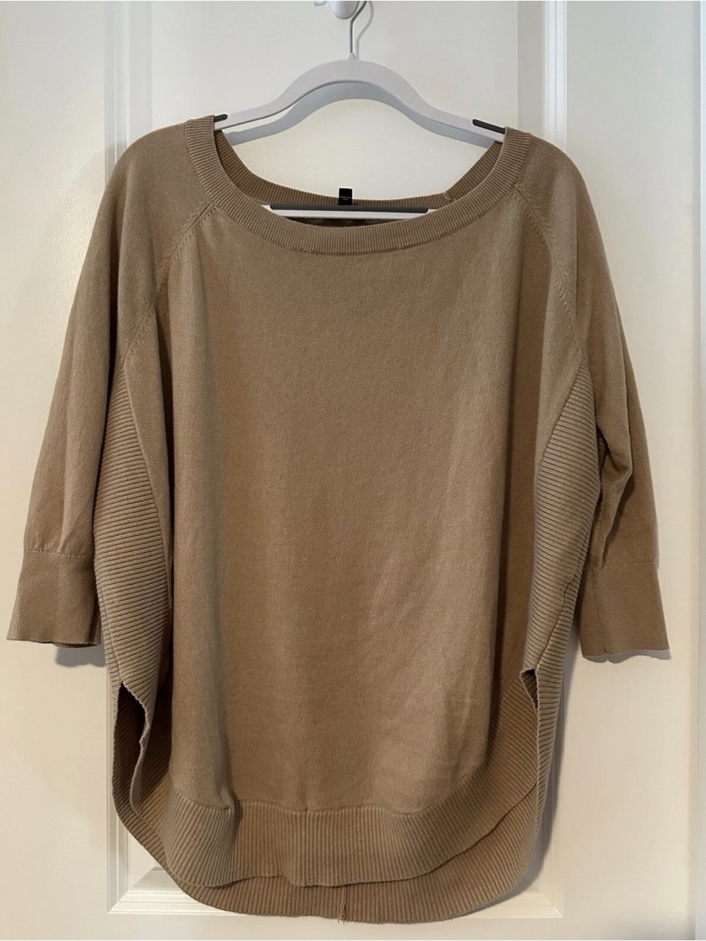 Express Tan Oversized Dolman Sleeve High-Low Sweater Size M